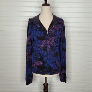 Custo Barcelona Floral Hoodie - Black and Blue
